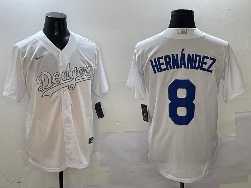 Men’s Los Angeles Dodgers Enrique Hernandez #8 White Jersey