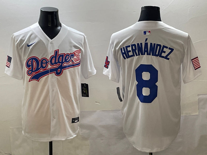 Men’s Los Angeles Dodgers Enrique Hernandez #8 White Team Jersey
