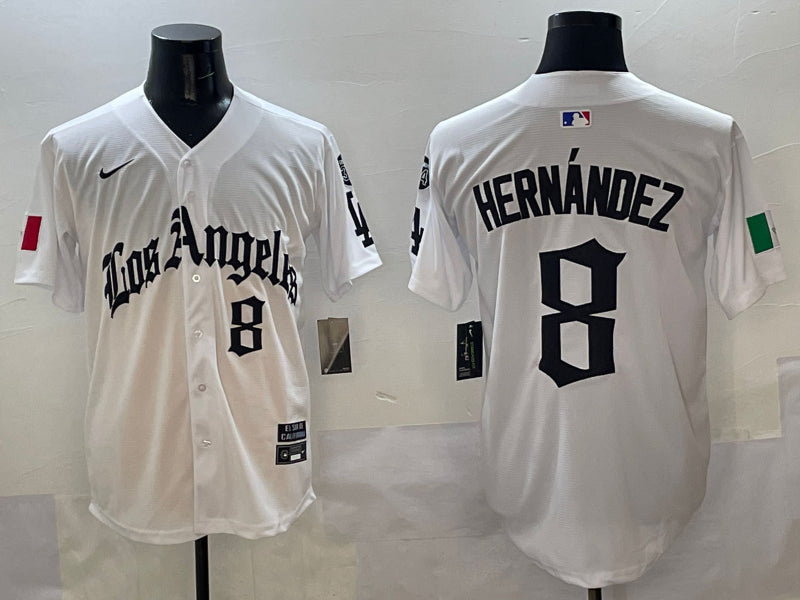 Men’s Los Angeles Dodgers Enrique Hernandez #8 White Team Jersey