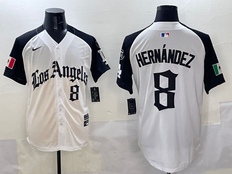 Men’s Los Angeles Dodgers Enrique Hernandez #8 White Team Jersey