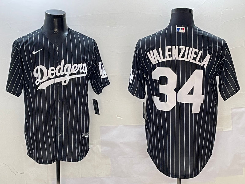 Men’s Los Angeles Dodgers Fernando Valenzuela #34 Black Alternate Limited Jersey