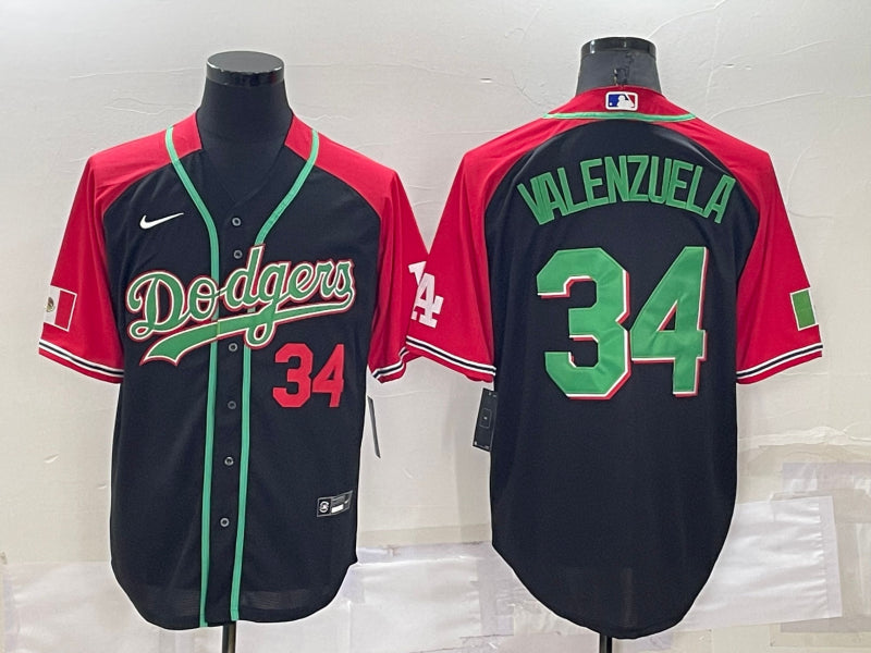 Men’s Los Angeles Dodgers Fernando Valenzuela #34 Black Jersey