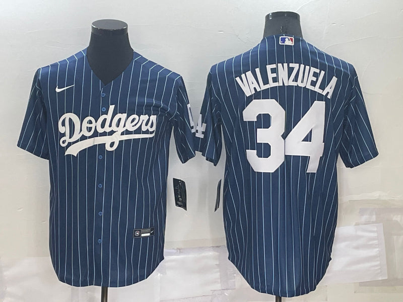Men’s Los Angeles Dodgers Fernando Valenzuela #34 Blue Baseball Jersey