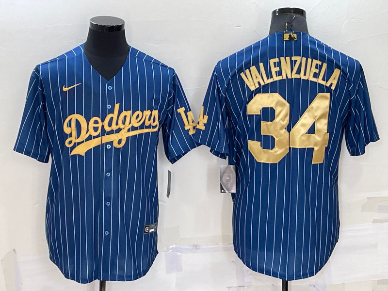 Men’s Los Angeles Dodgers Fernando Valenzuela #34 Blue Jersey