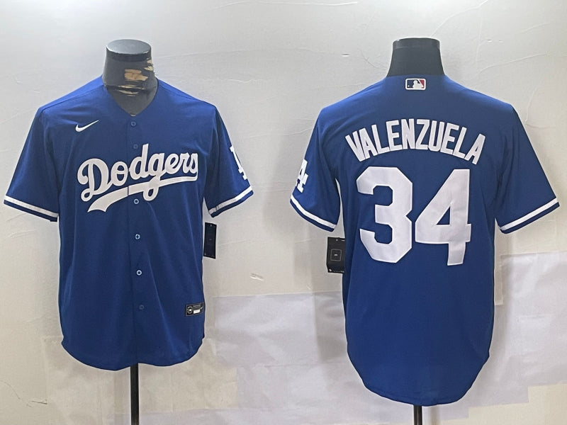 Men’s Los Angeles Dodgers Fernando Valenzuela #34 Royal Jersey
