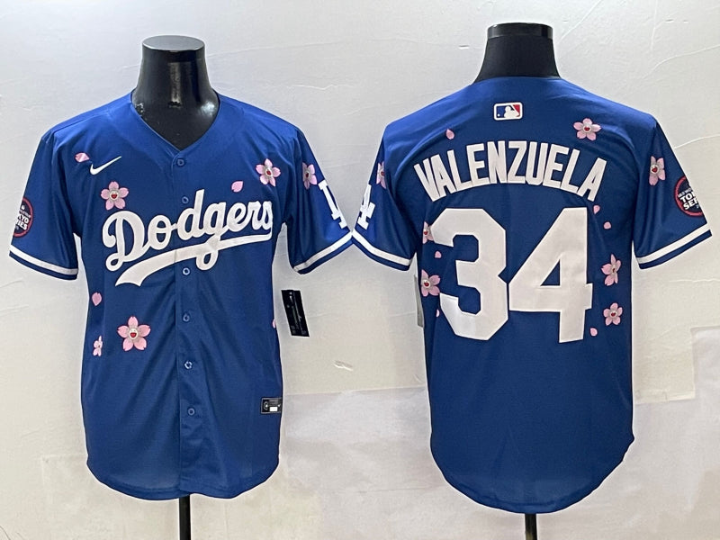 Men’s Los Angeles Dodgers Fernando Valenzuela #34 Royal Jersey
