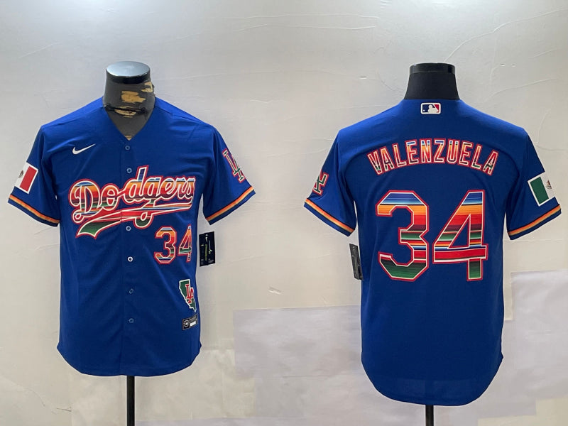 Men’s Los Angeles Dodgers Fernando Valenzuela #34 Royal Jersey