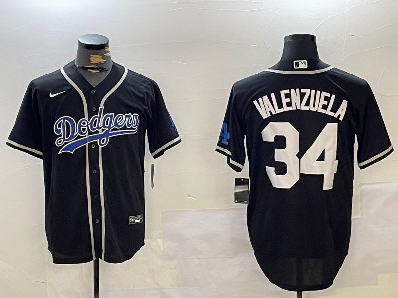 Men’s Los Angeles Dodgers Fernando Valenzuela Black Jersey