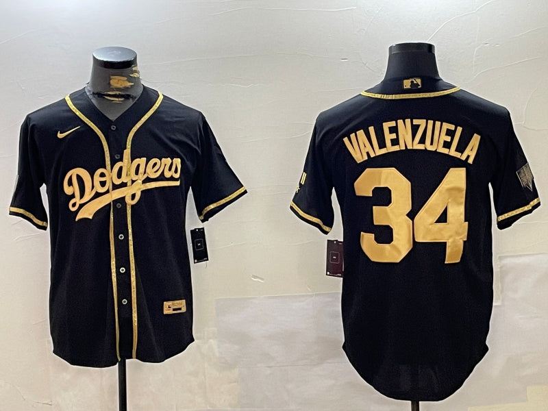 Men’s Los Angeles Dodgers Fernando Valenzuela Black Jersey