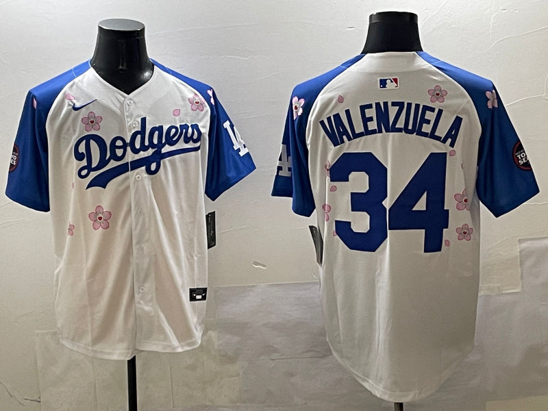Men’s Los Angeles Dodgers Fernando Valenzuela White Jersey