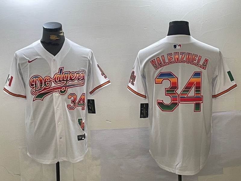 Men’s Los Angeles Dodgers Fernando Valenzuela White Jersey