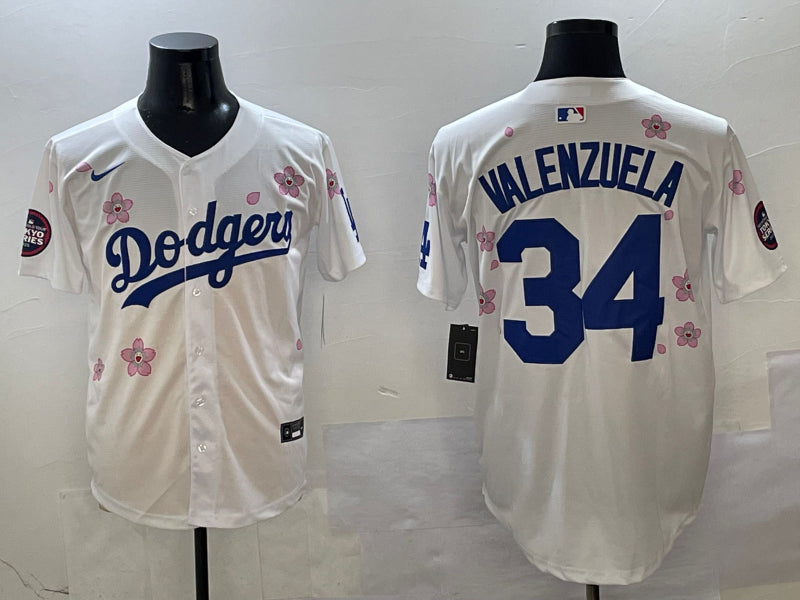 Men’s Los Angeles Dodgers Fernando Valenzuela White Jersey