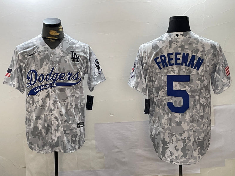Men’s Los Angeles Dodgers Freddie Freeman #5 Arctic Camo 2024 Salute to Service Limited Jersey