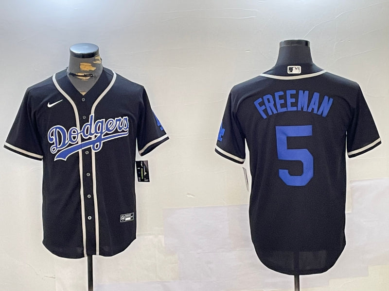 Men’s Los Angeles Dodgers Freddie Freeman #5 Black Alternate Jersey