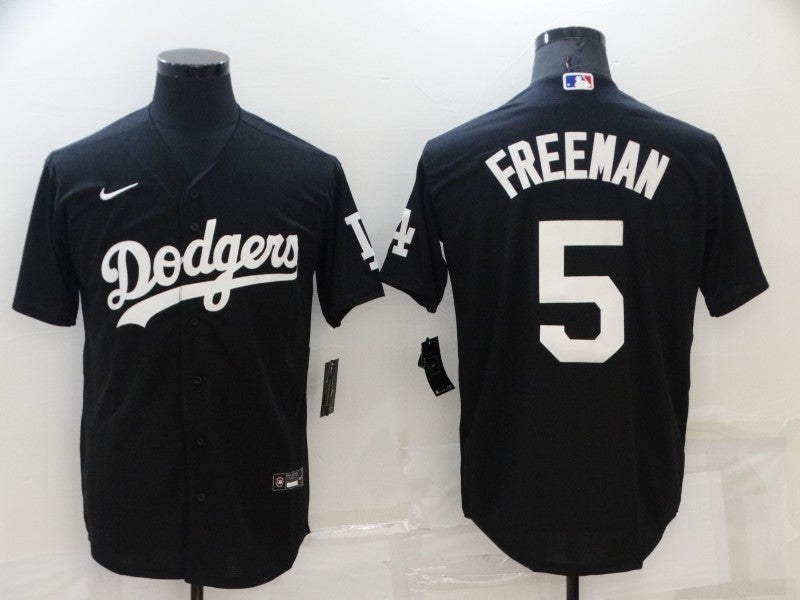 Men’s Los Angeles Dodgers Freddie Freeman #5 Black Baseball Jersey