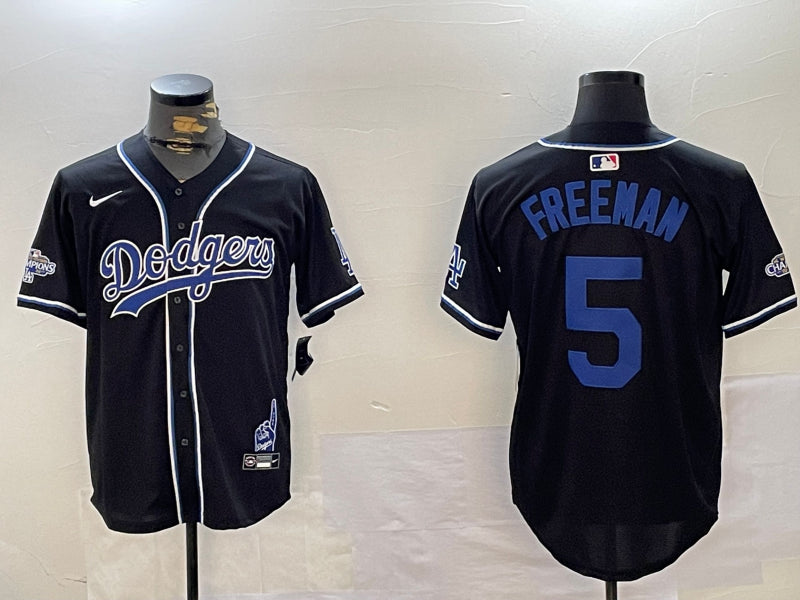 Men’s Los Angeles Dodgers Freddie Freeman #5 Black Jersey