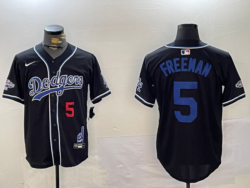 Men’s Los Angeles Dodgers Freddie Freeman #5 Black Jersey