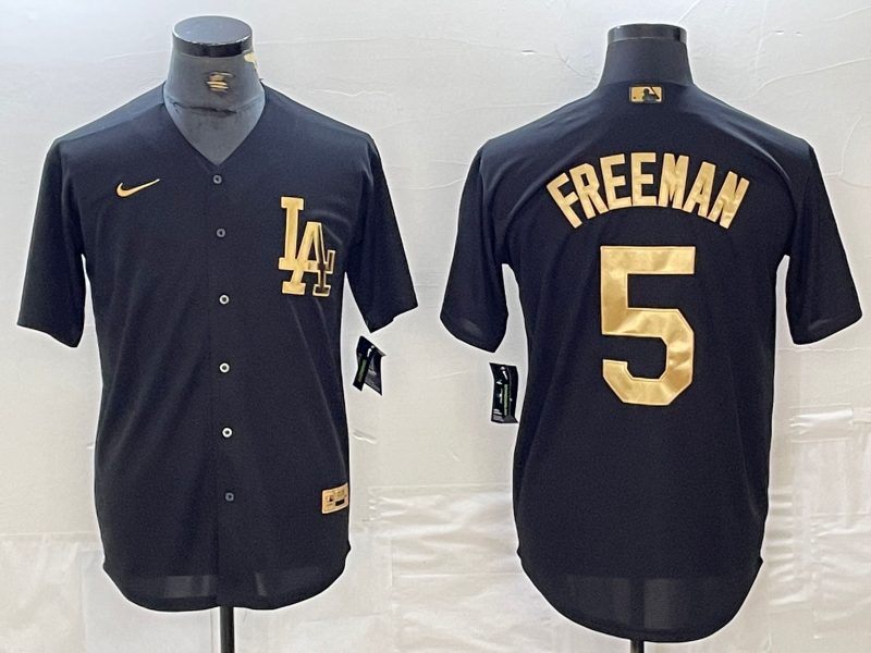 Men’s Los Angeles Dodgers Freddie Freeman #5 Black Limited Jersey