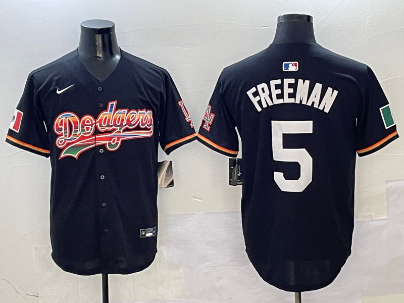 Men’s Los Angeles Dodgers Freddie Freeman #5 Black Team Jersey