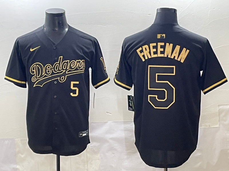 Men’s Los Angeles Dodgers Freddie Freeman #5 Black Team Jersey