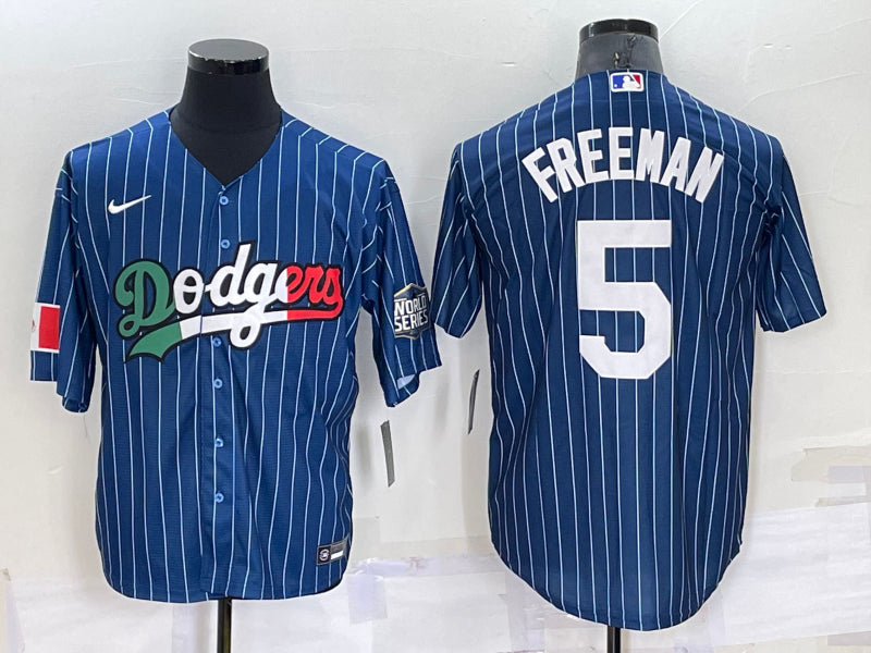 Men’s Los Angeles Dodgers Freddie Freeman #5 Blue Authentic Jersey
