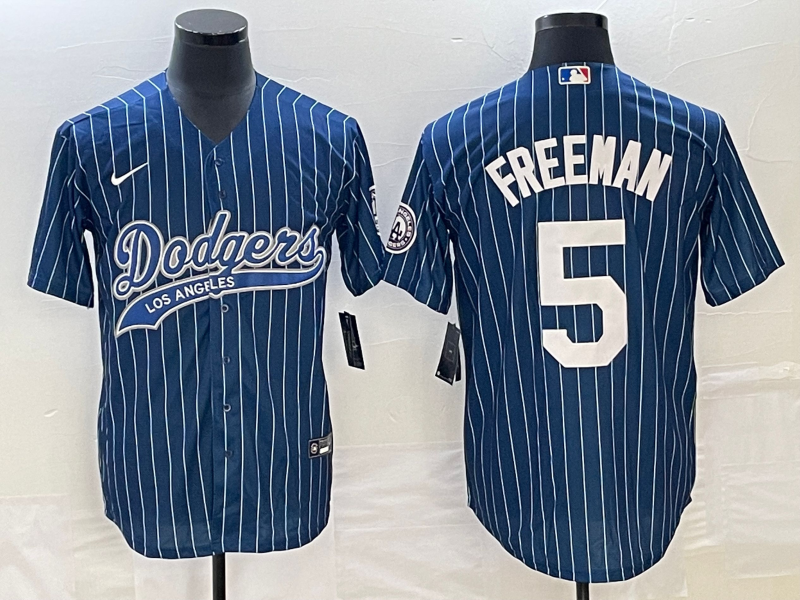 Men’s Los Angeles Dodgers Freddie Freeman #5 Blue Jersey Joint Edition