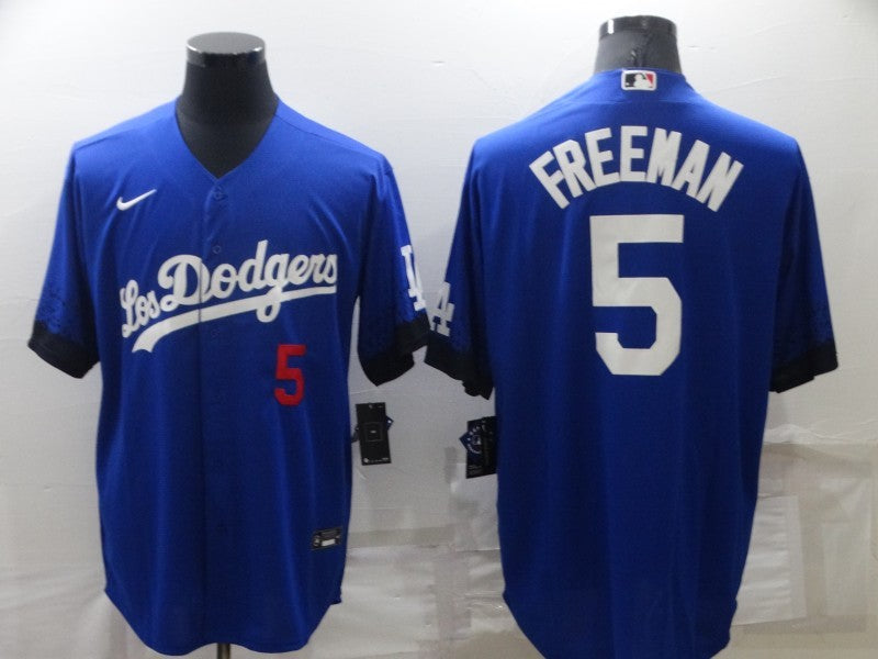 Men’s Los Angeles Dodgers Freddie Freeman #5 Blue Stitched Jersey
