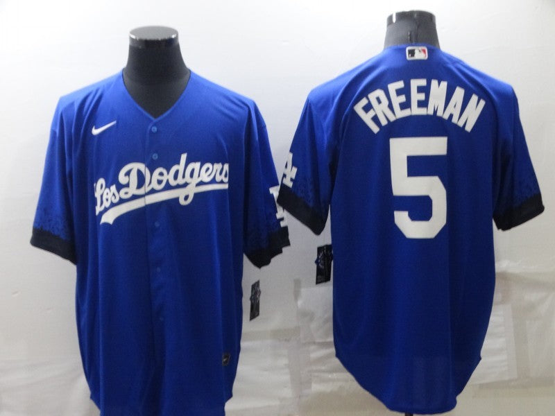Men’s Los Angeles Dodgers Freddie Freeman #5 Blue Stitched Jersey
