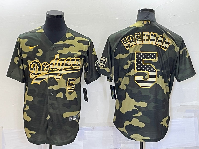 Men’s Los Angeles Dodgers Freddie Freeman #5 Camouflage Baseball Jersey