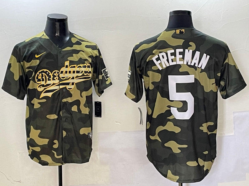 Men’s Los Angeles Dodgers Freddie Freeman #5 Camouflage Jersey
