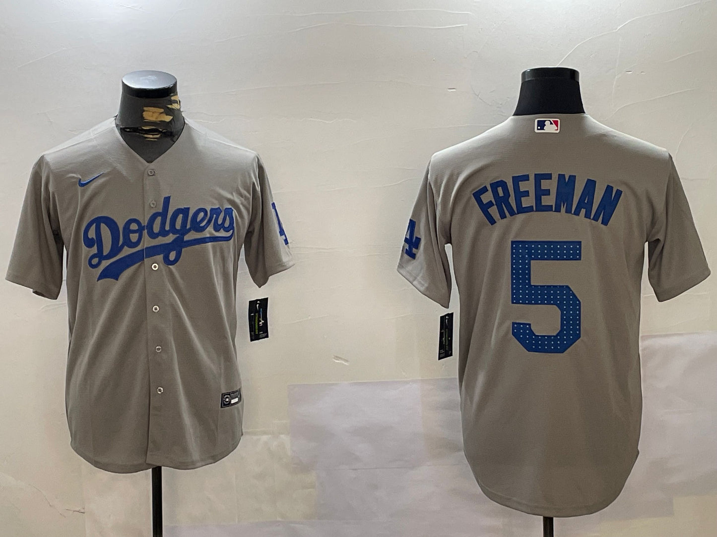 Men’s Los Angeles Dodgers Freddie Freeman #5 Gray Jersey