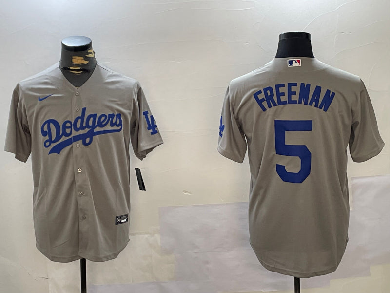 Men’s Los Angeles Dodgers Freddie Freeman #5 Gray Jersey