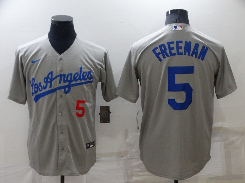 Men’s Los Angeles Dodgers Freddie Freeman #5 Gray Jersey