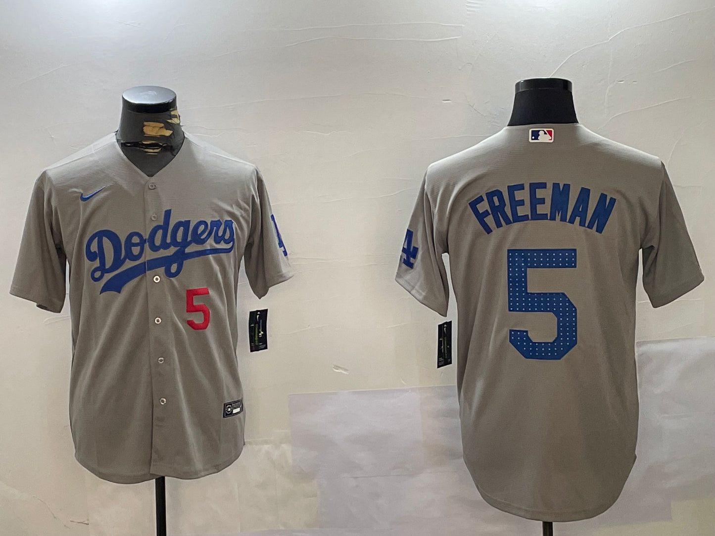 Men’s Los Angeles Dodgers Freddie Freeman #5 Gray Team Jersey