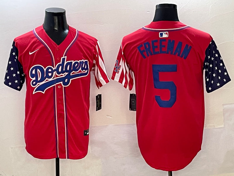 Men’s Los Angeles Dodgers Freddie Freeman #5 Red Jersey