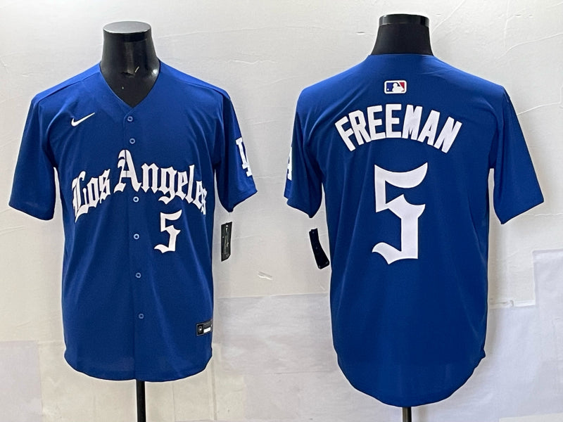 Men’s Los Angeles Dodgers Freddie Freeman #5 Royal Alternate Jersey