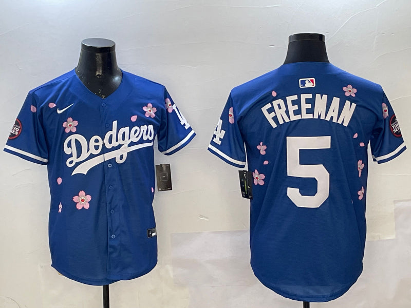 Men’s Los Angeles Dodgers Freddie Freeman #5 Royal Alternate Team Jersey