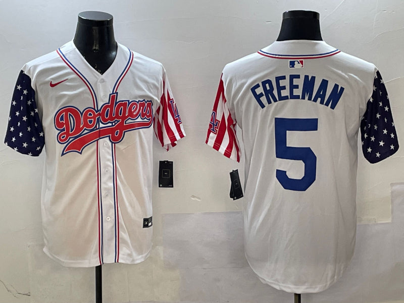 Men’s Los Angeles Dodgers Freddie Freeman #5 White Alternate Jersey