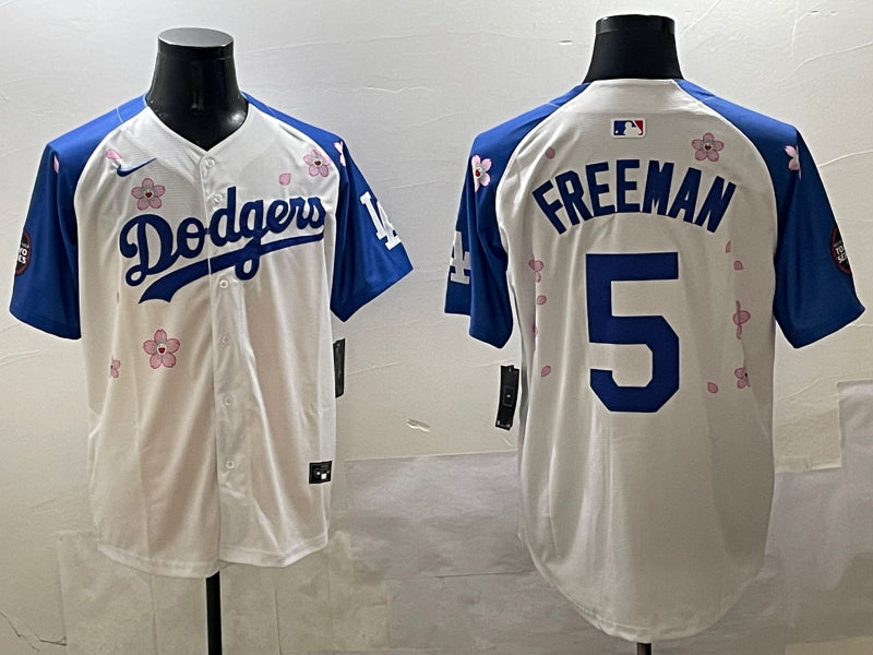 Men’s Los Angeles Dodgers Freddie Freeman #5 White Alternate Team Jersey