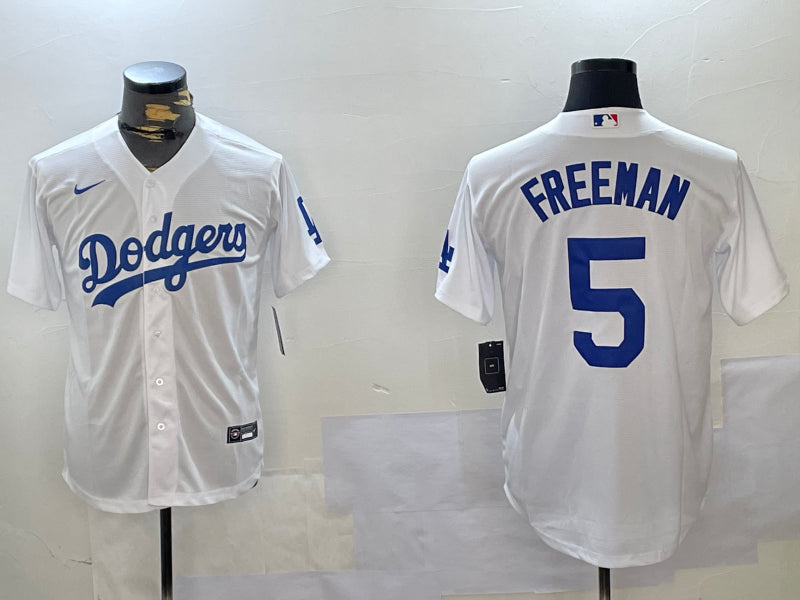 Men’s Los Angeles Dodgers Freddie Freeman #5 White Baseball Jersey