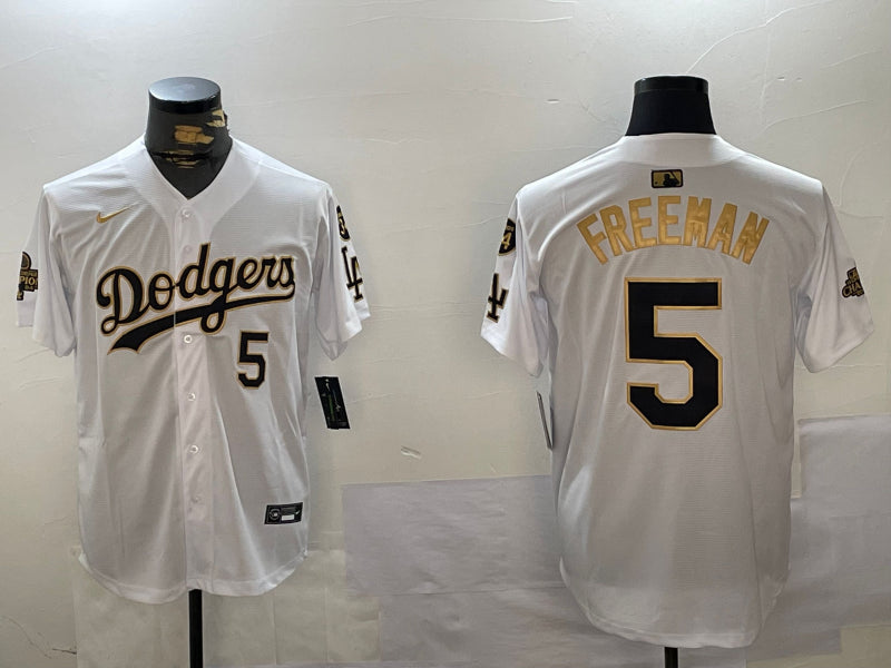 Men’s Los Angeles Dodgers Freddie Freeman #5 White Jersey