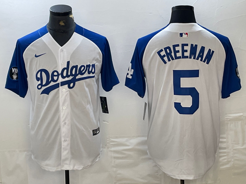Men’s Los Angeles Dodgers Freddie Freeman #5 White Limited Jersey