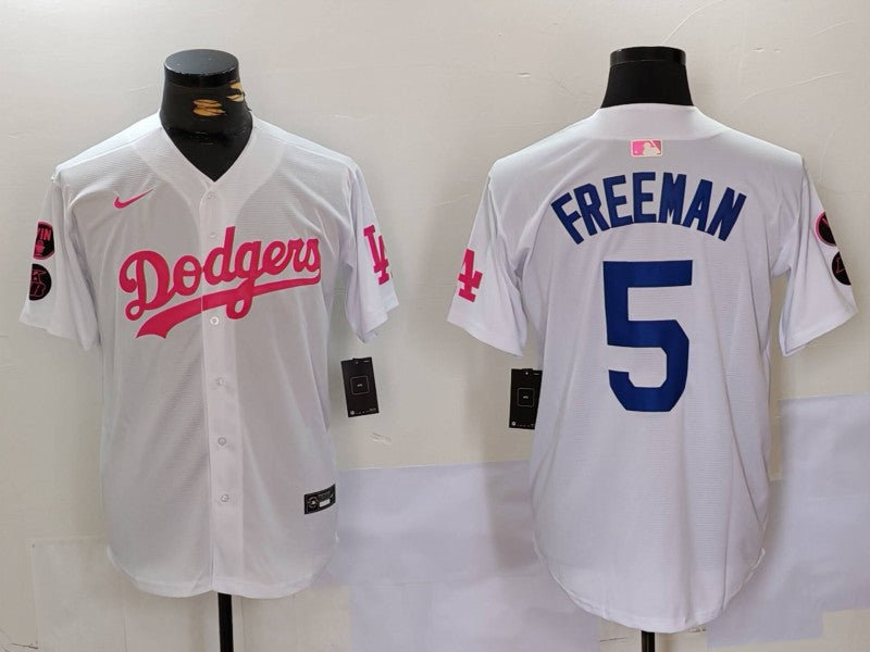 Men’s Los Angeles Dodgers Freddie Freeman #5 White Limited Jersey