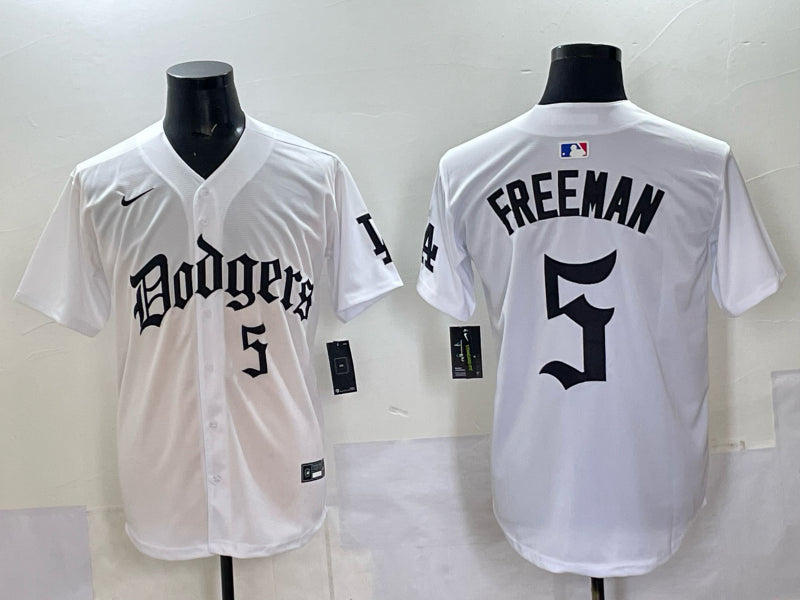 Men’s Los Angeles Dodgers Freddie Freeman #5 White Team Jersey