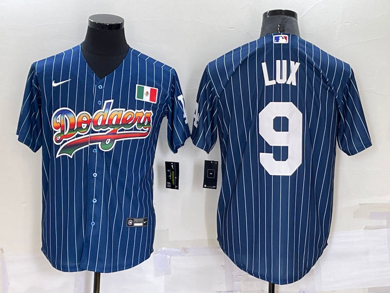 Men’s Los Angeles Dodgers Gavin Lux #9 Blue Stitched Jersey