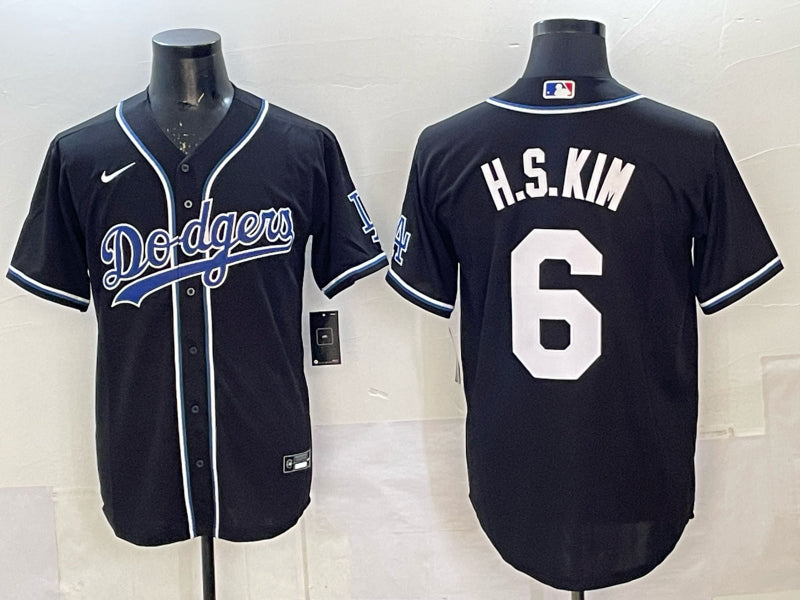Men’s Los Angeles Dodgers Ha-seong Kim #6 Black Limited Jersey