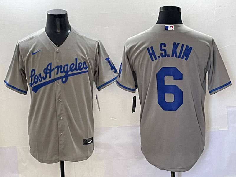 Men’s Los Angeles Dodgers Hyeseong Kim #6 Gray Limited Jersey