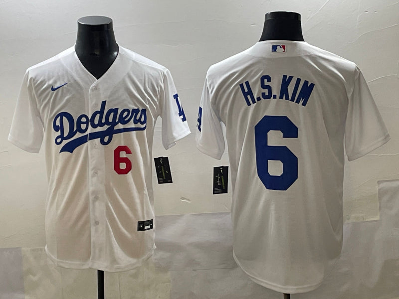 Men’s Los Angeles Dodgers Hyeseong Kim #6 White Home Limited Jersey