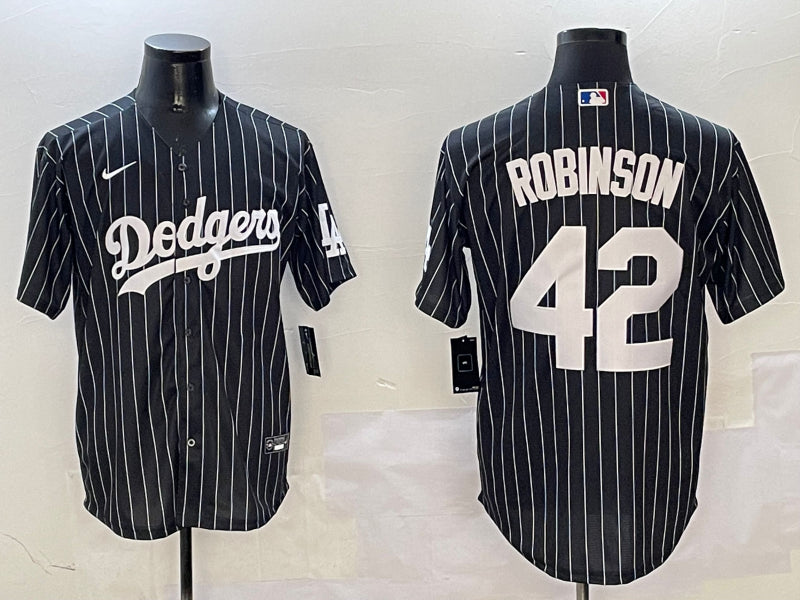 Men’s Los Angeles Dodgers Jackie Robinson #42 Black Alternate Limited Jersey