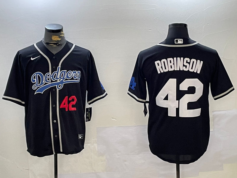 Men’s Los Angeles Dodgers Jackie Robinson #42 Black Jersey